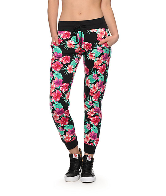 womens print joggers