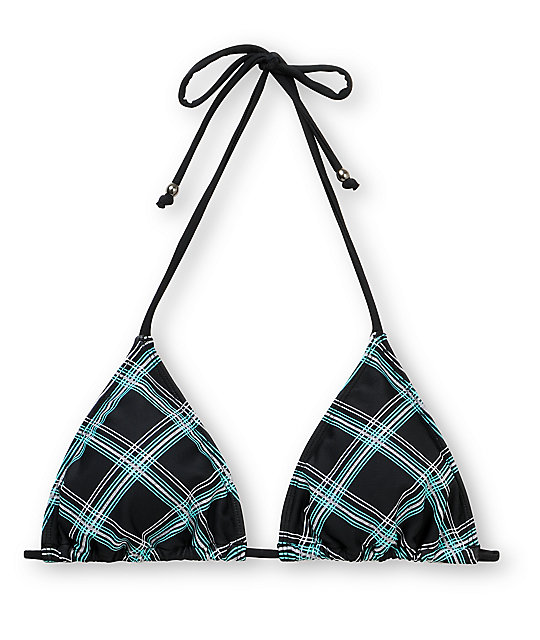 plaid bikini top