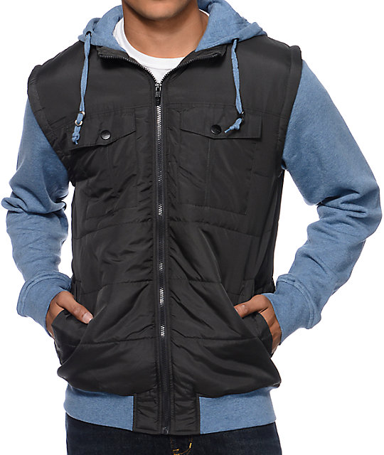 zip up hoodie vest