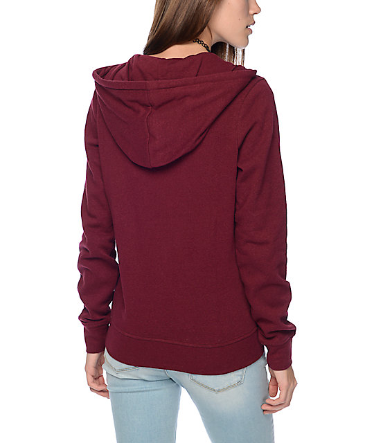 Empyre Matilda Yin Yang Burgundy Zip Up Hoodie | Zumiez