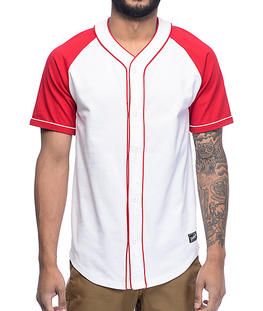 red white blue baseball jersey