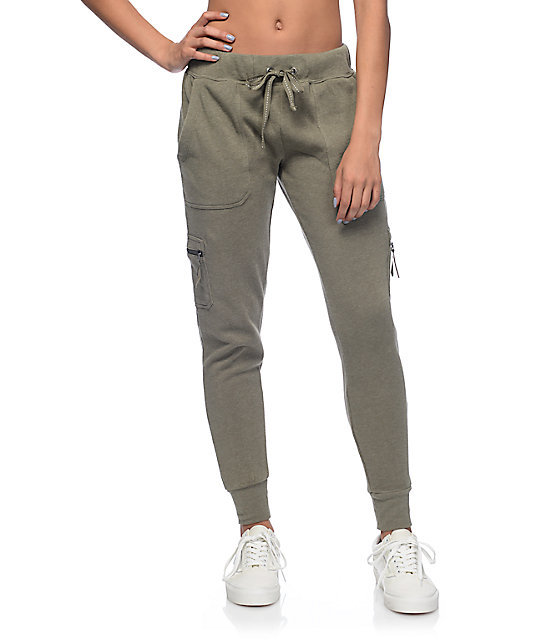 olive cargo joggers womens