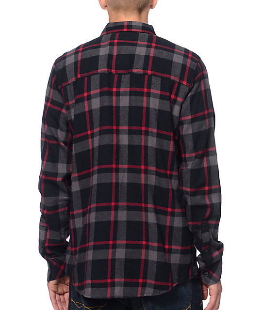 Empyre Prey Black & Red Plaid Long Sleeve Flannel Shirt | Zumiez