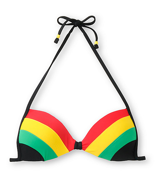 Asian babe hot trailer Rasta bikini top