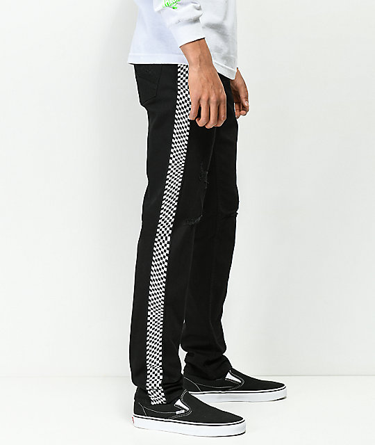 checkered stripe jeans