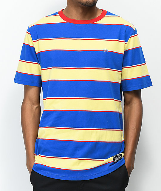 Empyre Skrrt Striped  Blue Yellow  T Shirt  Zumiez