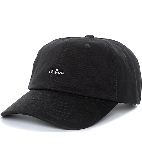 black strapback cap