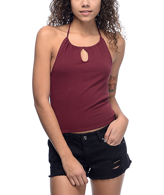 Empyre Tamara Burgundy Halter Tank Top | Zumiez