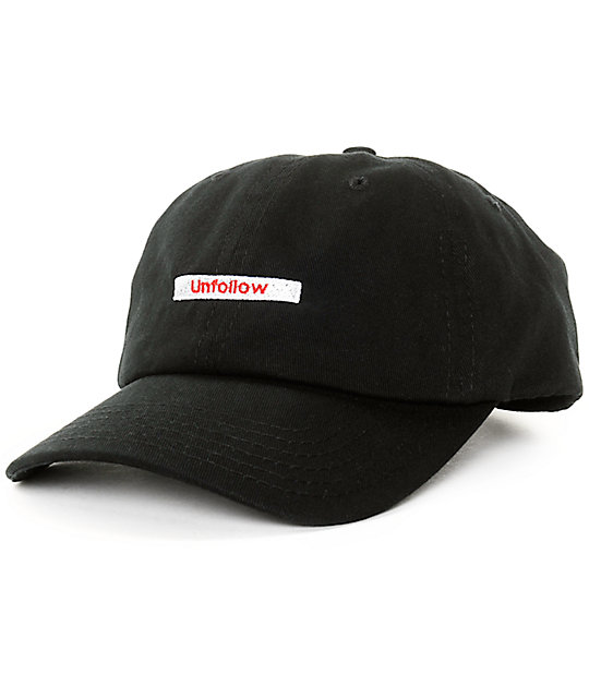 Empyre Unfollow Button Black Strapback Baseball Hat | Zumiez