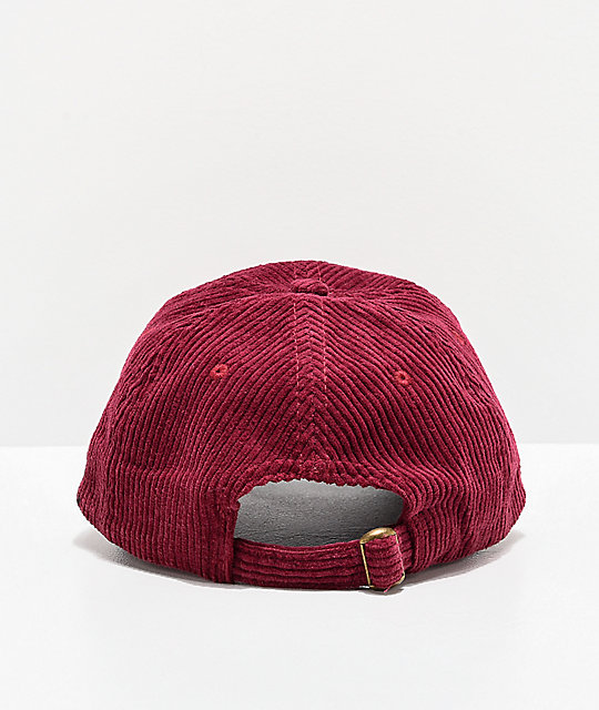 maroon strapback hat