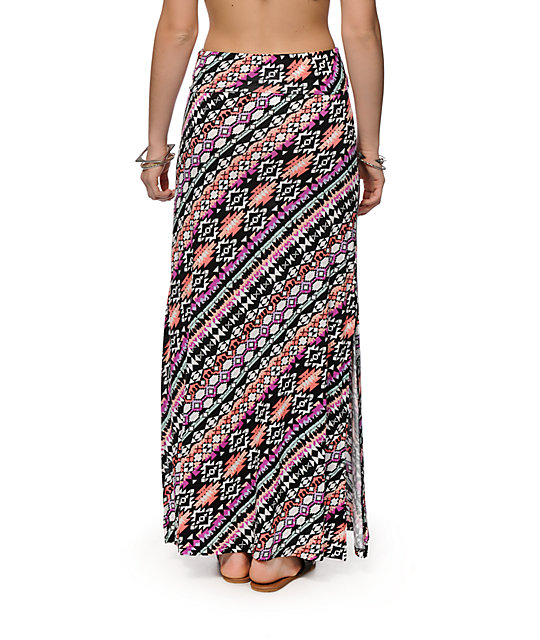 Empyre Yasmin Multi Tribal Maxi Skirt | Zumiez