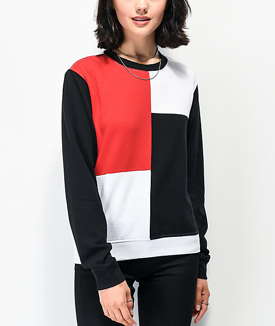 color block crew sweatshirt