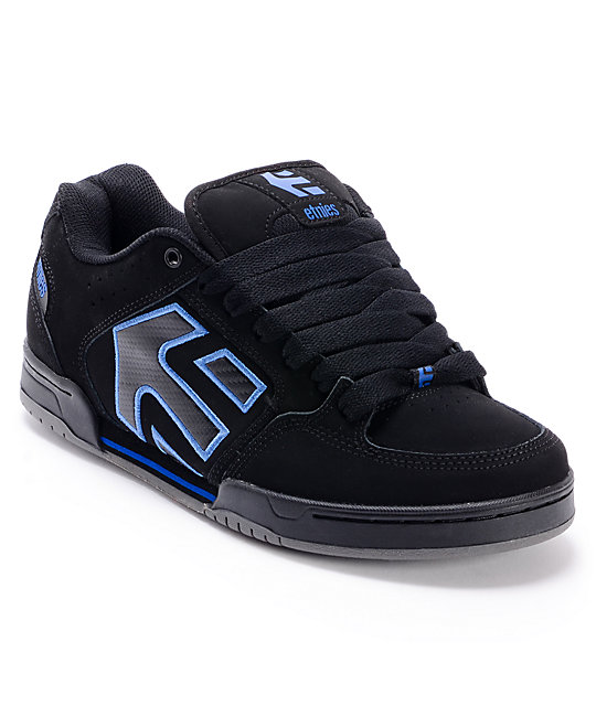 Etnies Charter Black & Blue Skate Shoes Zumiez