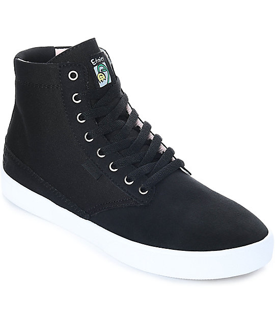 Etnies Vegan Jameson HT Black & White Skate Shoes | Zumiez