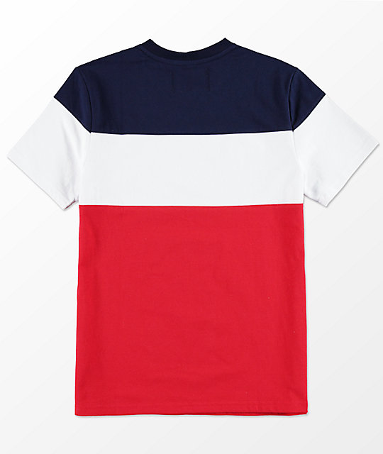 red white and blue fila shirt