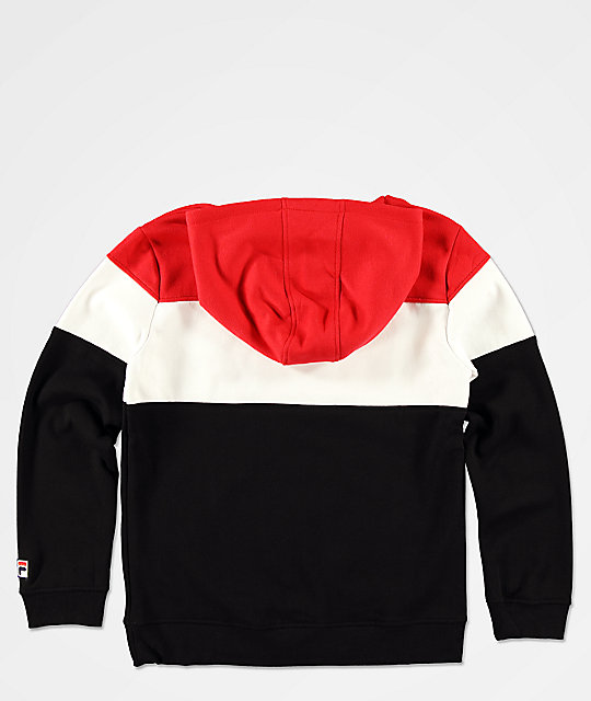 fila hoodie red white black