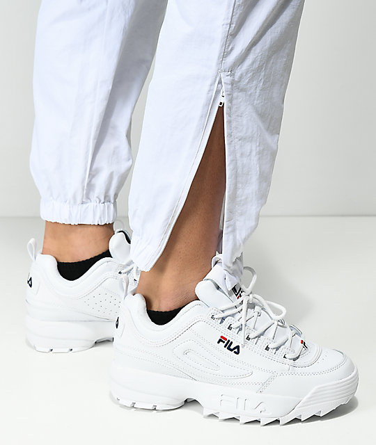 FILA Diana White Cutout Zipper Track Pants FILA Diana White Cutout Zipper Track Pants