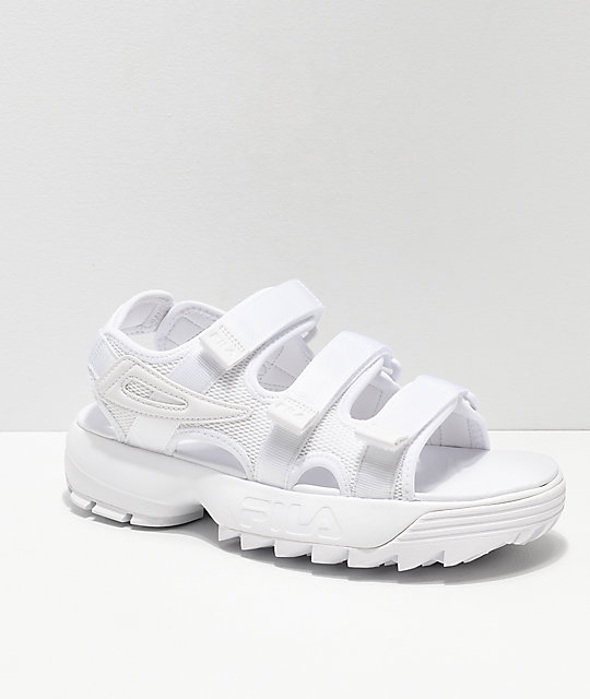 fila white sandals