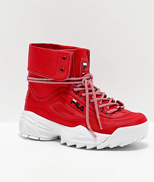 red fila boots with fur