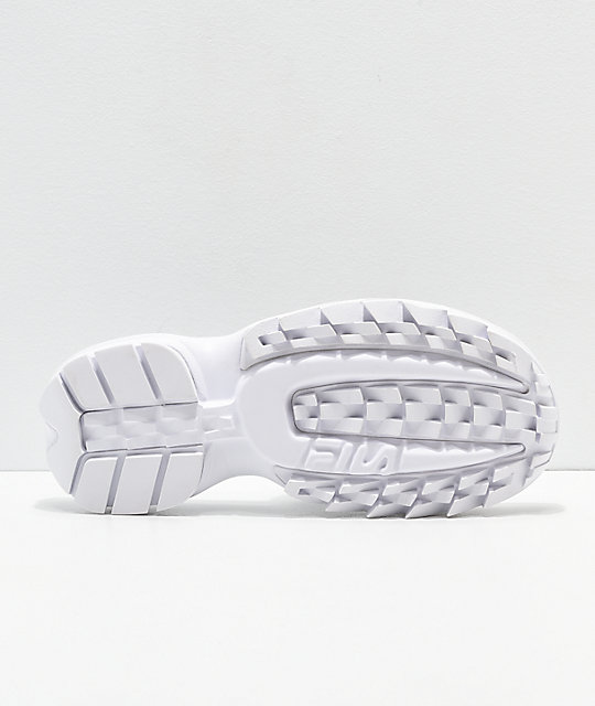 fila disruptor bold white slide sandals