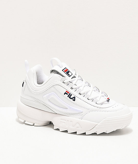 fila white and black shoes