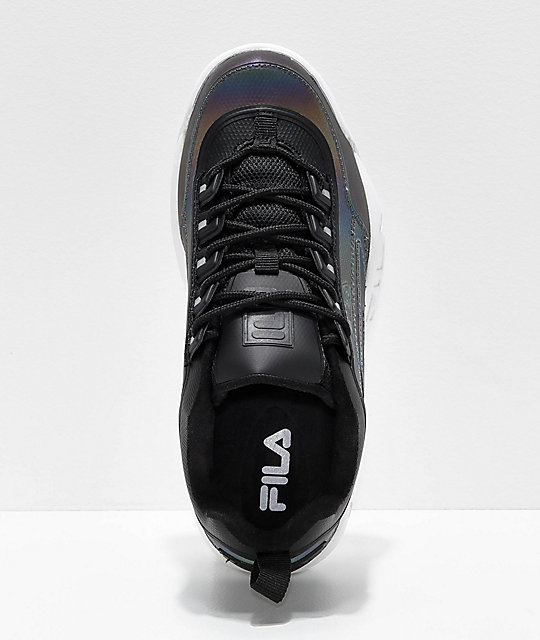 fila disruptor black reflective