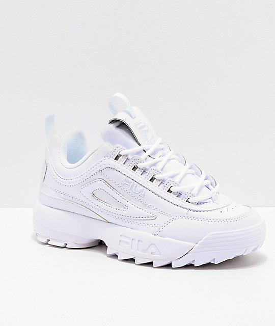 womens all white fila sneakers