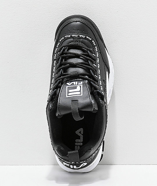 fila disruptor black and white