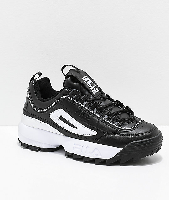 fila disruptor 2 black white