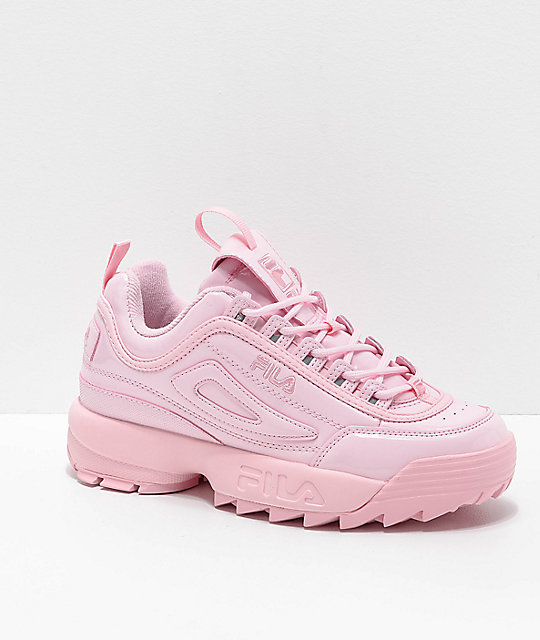 pink fila with roses