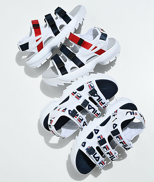 fila three strap sandals