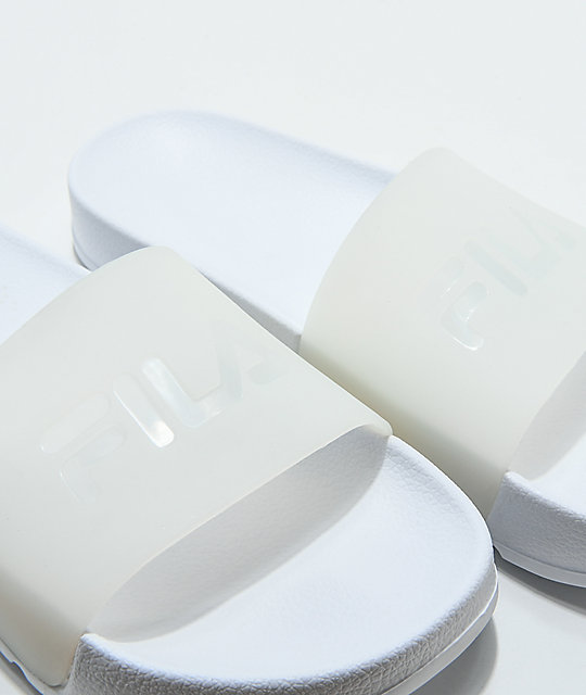 fila drifter slides white