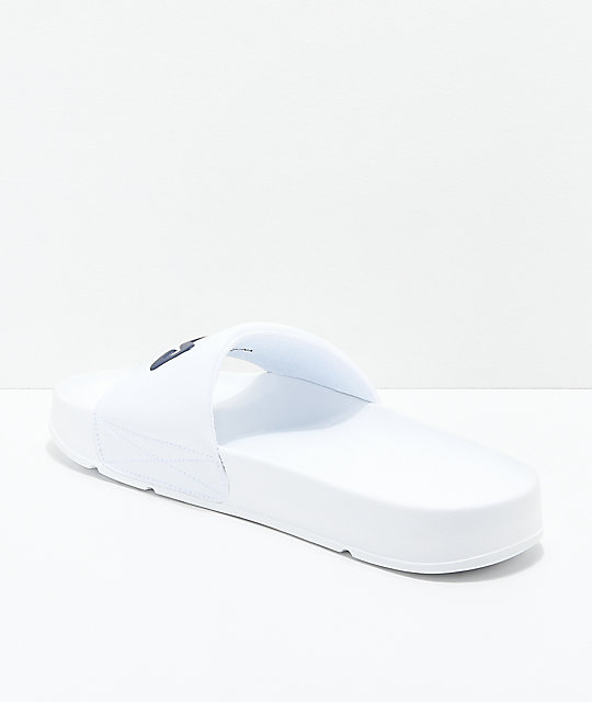 white fila slippers