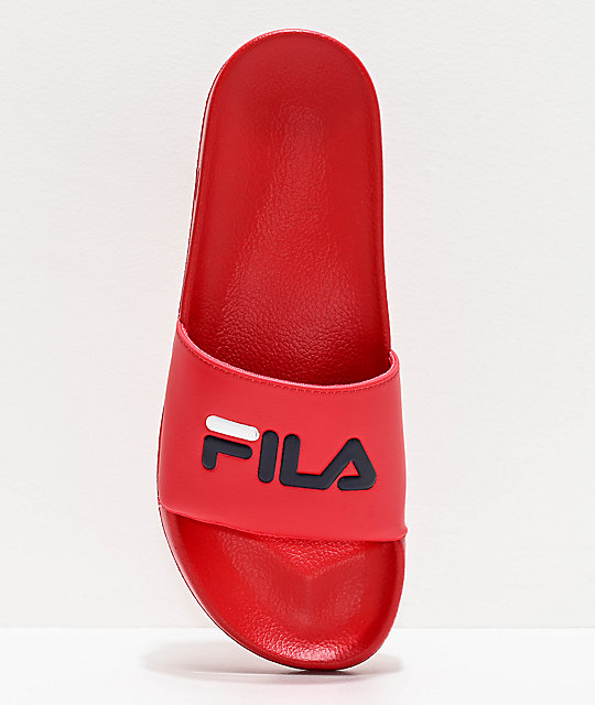chanclas fila rojas