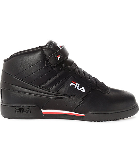 FILA F-13 Mid Black, White & Red Shoes | Zumiez