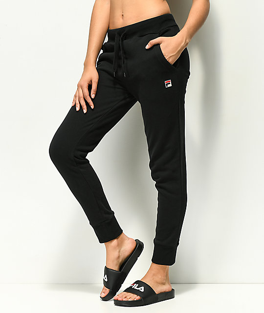 fila sweatpants black