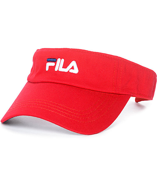 red visor hat