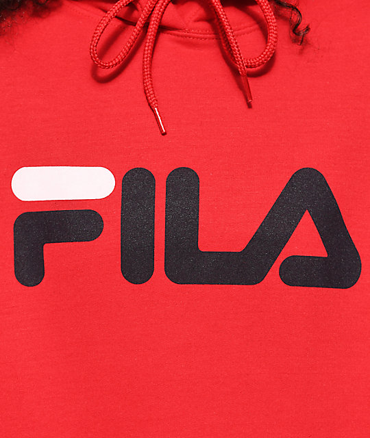 FILA Logo Red Hoodie | Zumiez