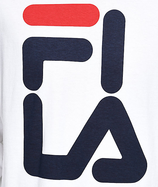 FILA Logo White Long Sleeve T-Shirt | Zumiez