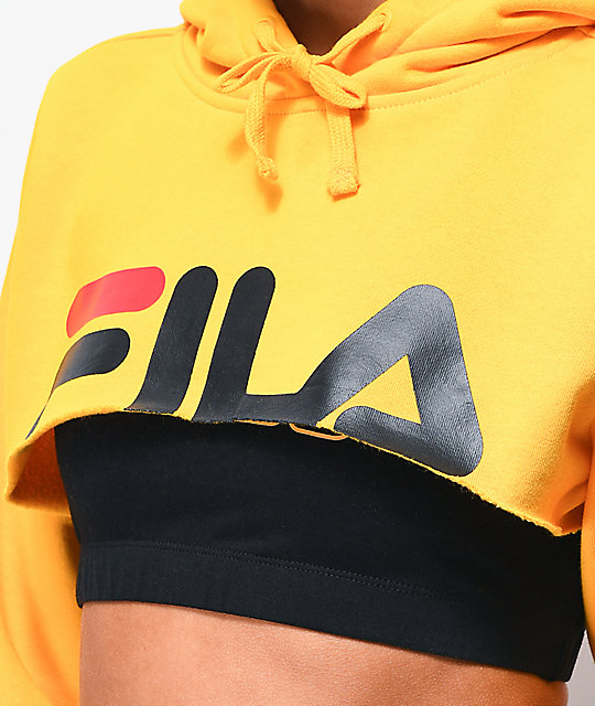 fila cropped hoodie yellow