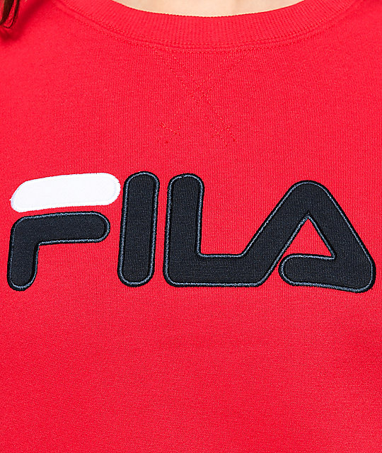 FILA Newton Red Crew Neck Sweatshirt | Zumiez