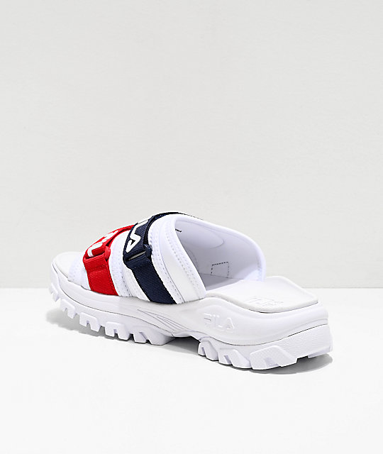 chanclas fila rojas