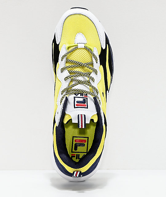 FILA Ray Tracer Lemonade, White & Black Shoes FILA Ray Tracer Lemonade, White & Black Shoes