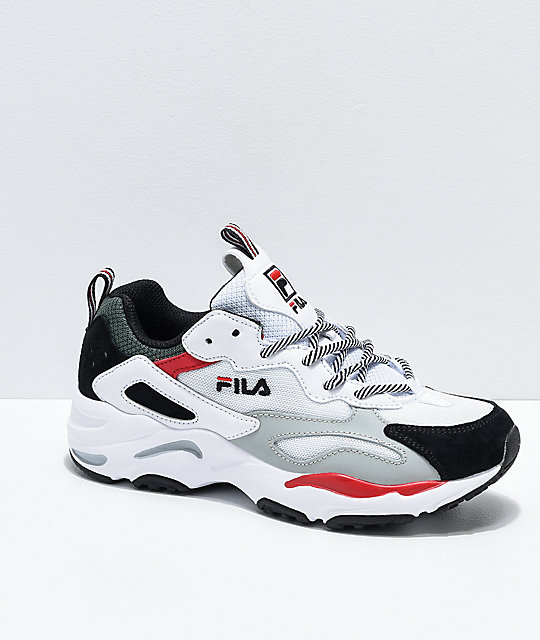 FILA Ray Tracer White, Grey & Red Shoes FILA Ray Tracer White, Grey & Red Shoes