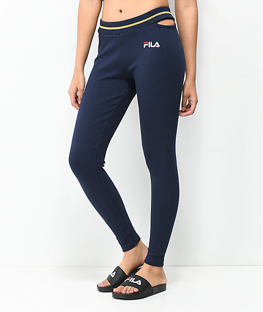 navy blue fila leggings