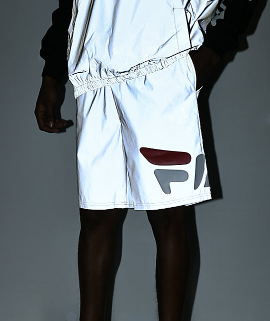 fila shorts mens silver