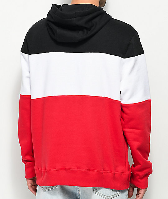 red white black sweatshirt
