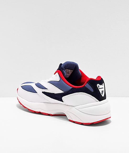 red white and blue fila shoes