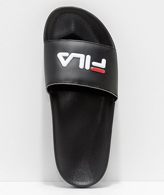 fila slides black and white