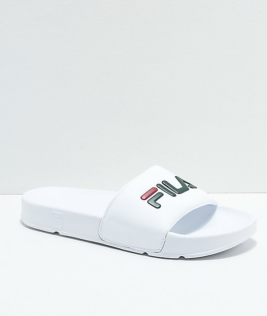 white fila slides womens